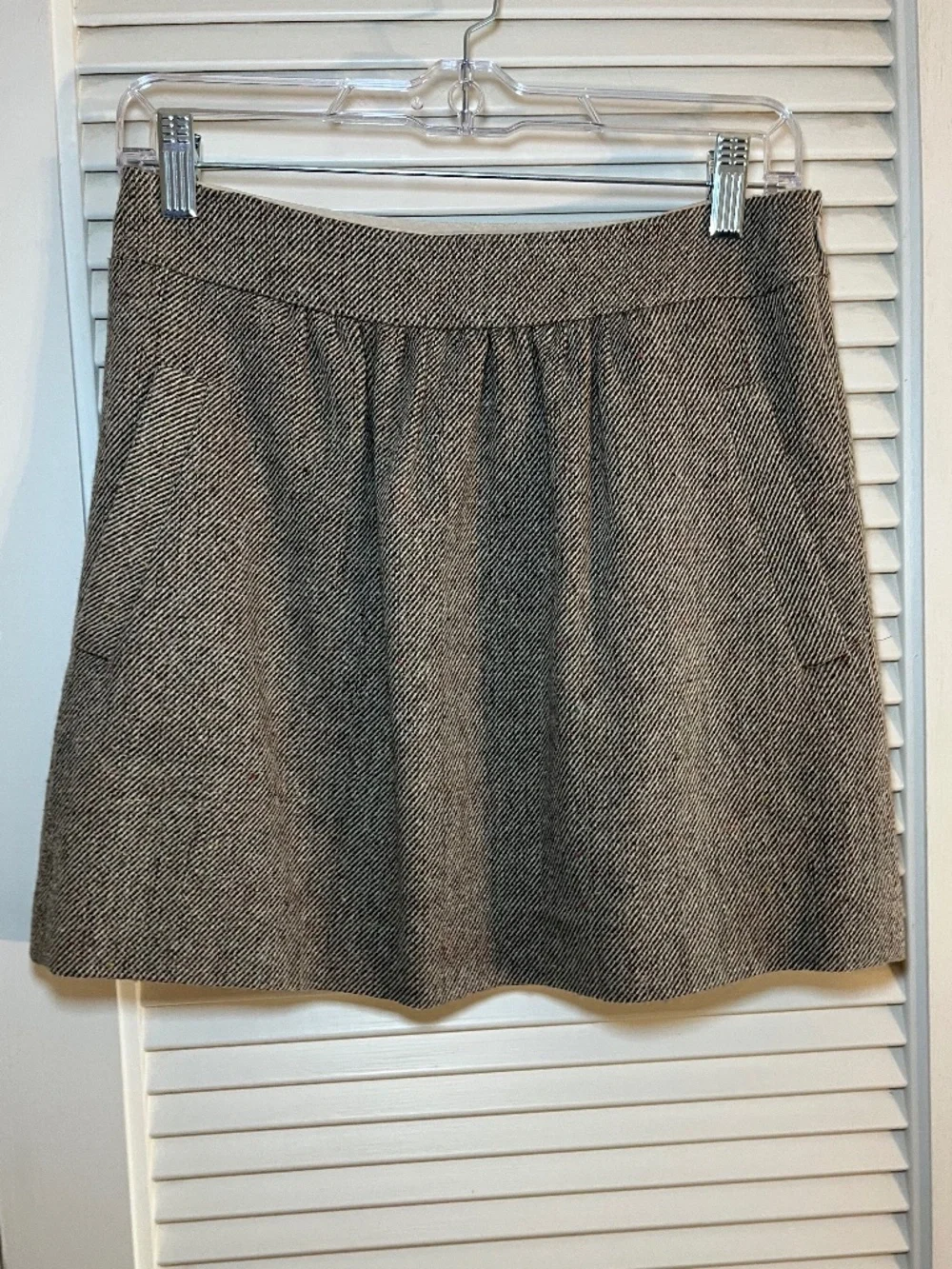 J. Crew Diagonal Twill Tweed Wool Blend Skirt Donegal Flecking Size 2